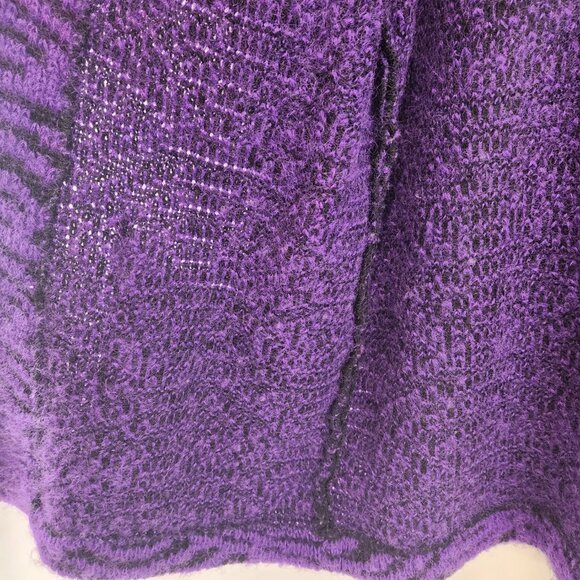 Vintage Via Frascatti Snap Cardigan Purple Fan Shell Pattern Size 36 - Picture 6 of 11